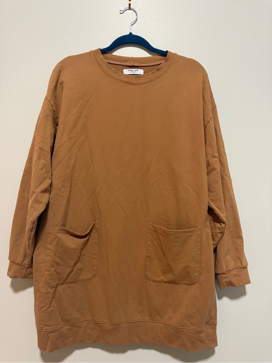 Smash + Tess Sweaters - Smash + Tess Camel Sweatshirt Dress L Made in Canada Oversized Pocket Tunic